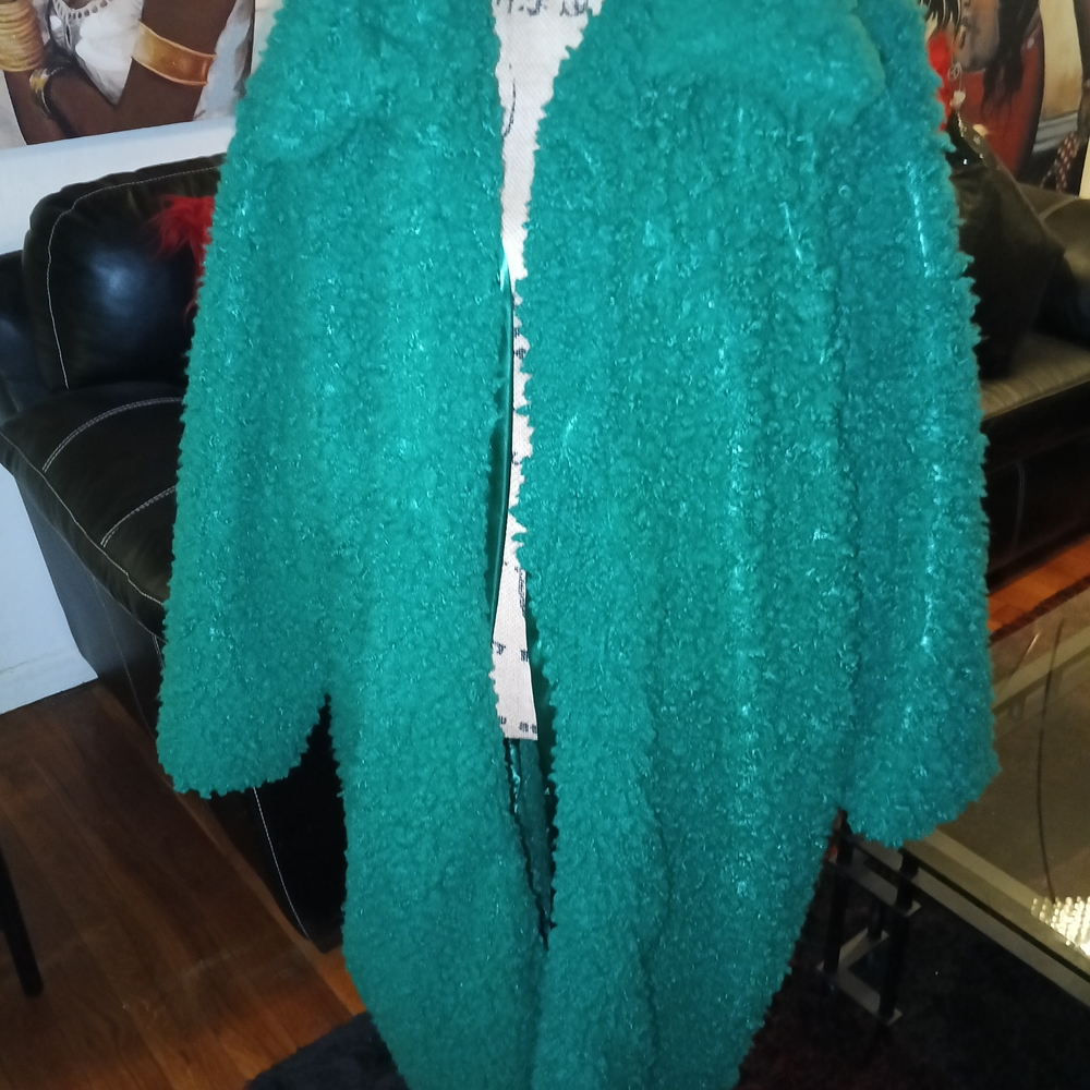 Fashion Nova Teal Teddy Jacket